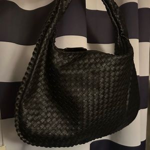New woven purse zipper bag hobo